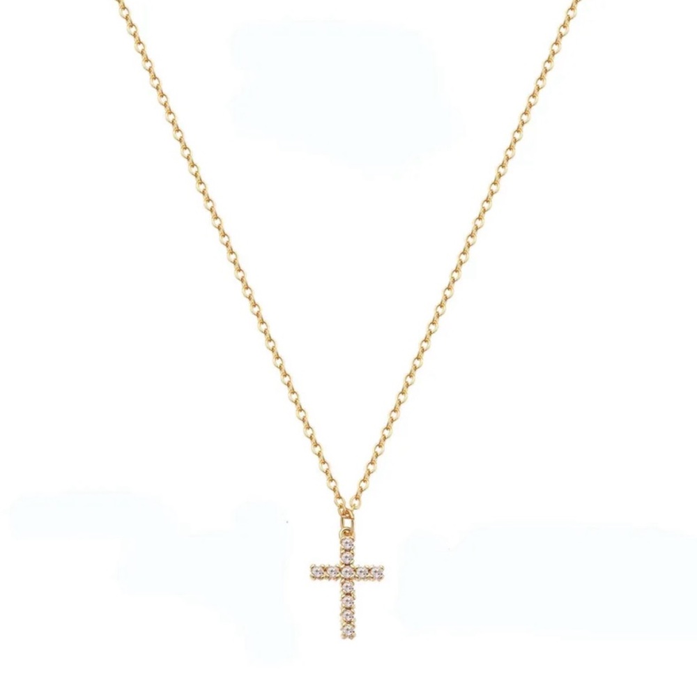 3 FOR $15 Stainless Steel Gold Cross Pendant Necklace